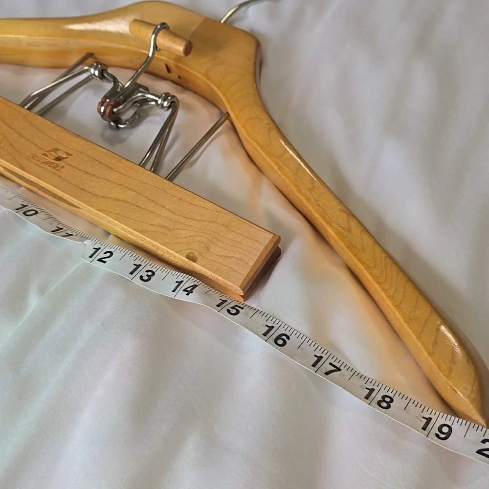 Setwell Vintage Wooden French Collar Deluxe Suit Hanger with Pant Clamp